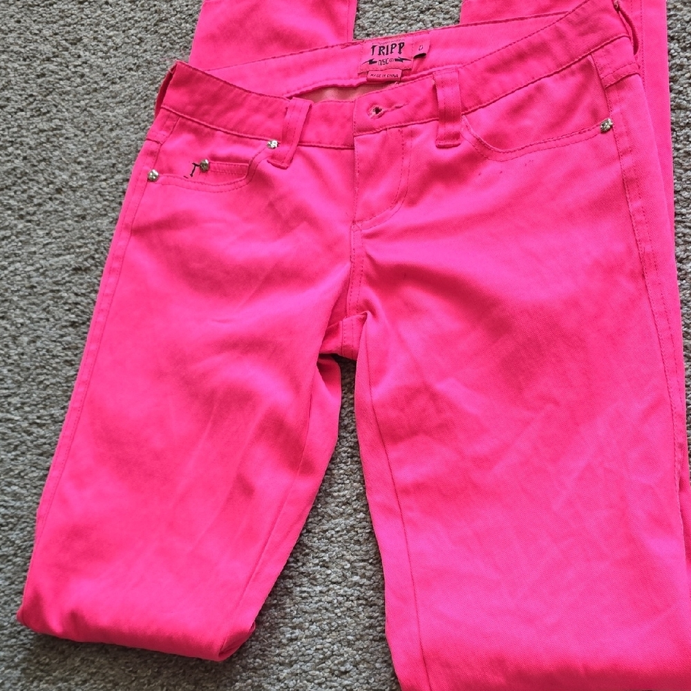 Tripp Nyc Hot Pink Skinny Jeans - Picture 2 of 5